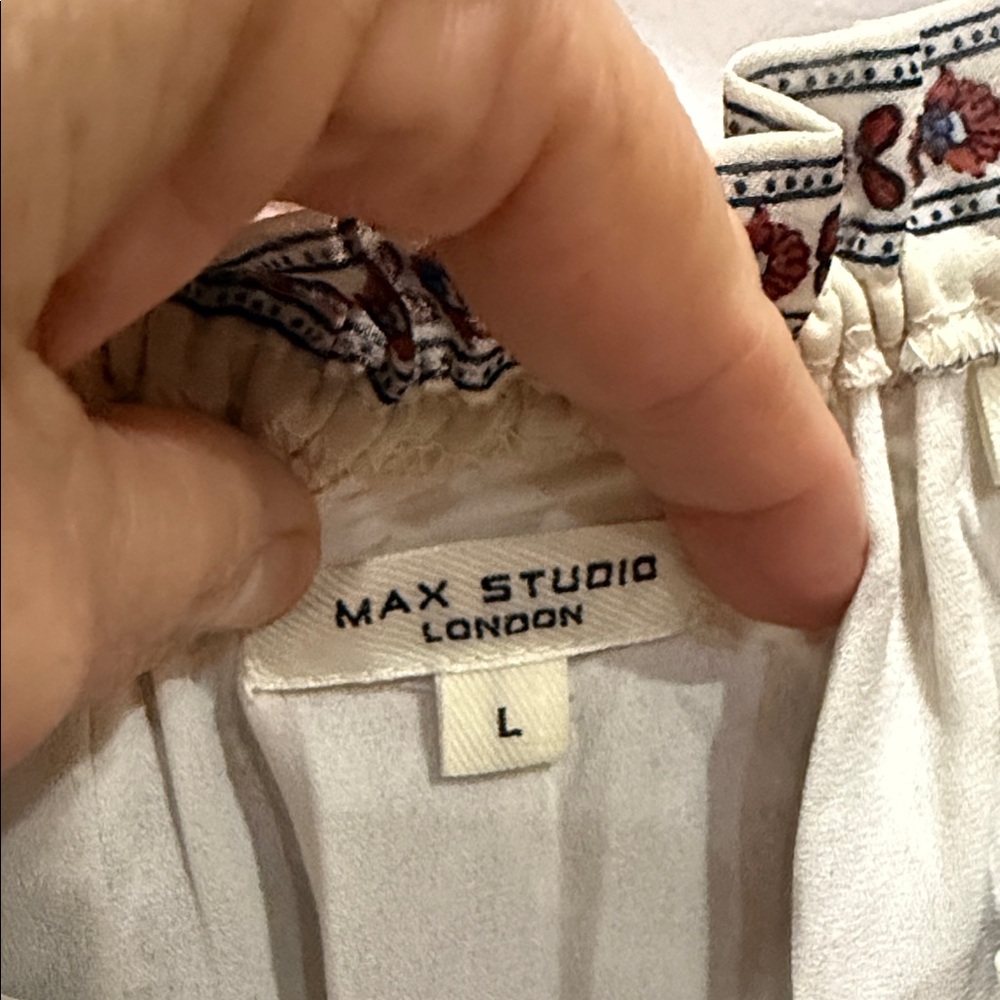 Max Studio Cream and Rust Patterned Dress - Picture 2 of 9